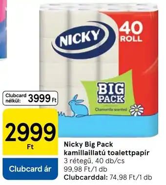 Tesco Nicky big pack toalettpapír ajánlat