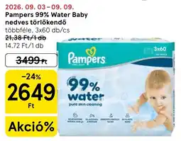 Tesco Pampers 99% water baby ajánlat
