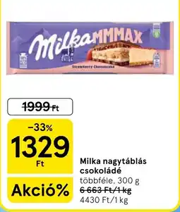 Tesco Milka nagytáblás csokoládé ajánlat