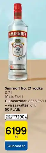 Tesco Smirnoff no. 21 vodka ajánlat