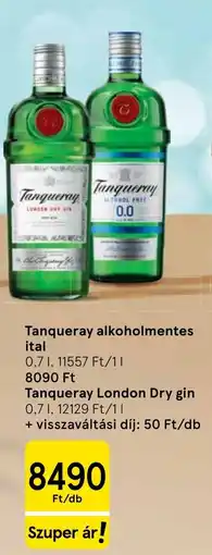 Tesco Tanqueray alkoholmentes ital ajánlat