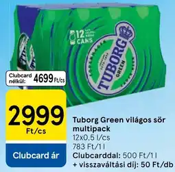 Tesco Tuborg green világos sör ajánlat