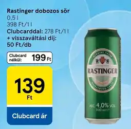 Tesco Rastinger dobozos sör ajánlat