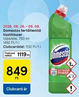 Tesco Domestos fertőtlenítő tisztítószer ajánlat