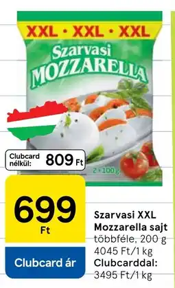 Tesco Szarvasi mozzarella ajánlat