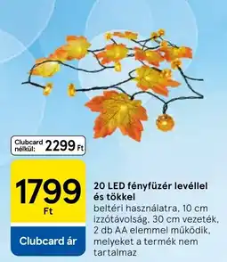 Tesco 20 led fényfűzér levéllel és tőkkel ajánlat