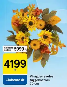 Tesco Virágos-leveles függőkoszorú ajánlat