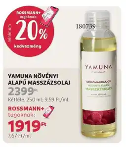 Rossmann Yamuna Növényi Alapú Masszázsolaj ajánlat