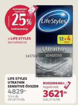 Rossmann LIFE STYLES UTRATHIN SENSITIVE ÓVSZER ajánlat