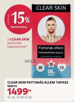 Rossmann CLEAR SKIN PATTANÁS ELLENI TAPASZ ajánlat