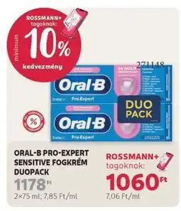 Rossmann ORAL-B PRO-EXPERT SENSITIVE FOGKRÉM DUOPACK ajánlat