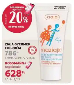 Rossmann ZIAJA GYERMEK FOGKRÉM ajánlat