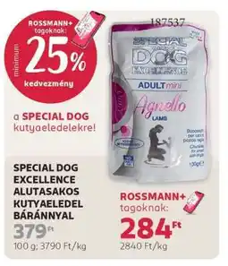 Rossmann SPECIAL DOG EXCELLENCE ALUTASAKOS KUTYAELEDEL BÁRÁNNYAL ajánlat