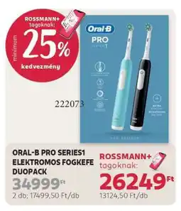 Rossmann ORAL-B PRO SERIES1 ELEKTROMOS FOGKEFE DUOPACK ajánlat