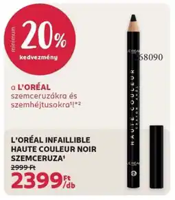 Rossmann L'ORÉAL INFAILLIBLE HAUTE COULEUR NOIR SZEMCERUZA ajánlat