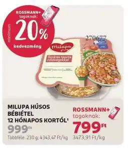 Rossmann MILUPA HÚSOS BÉBIÉTEL ajánlat