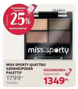 Rossmann MISS SPORTY QUATTRO SZEMHÉJPÚDER PALETTA ajánlat