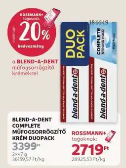 Rossmann BLEND-A-DENT COMPLETE MŰFOGSORRÖGZÍTŐ KRÉM DUOPACK ajánlat