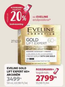 Rossmann EVELINE GOLD LIFT EXPERT 60+ ARCKRÉM ajánlat