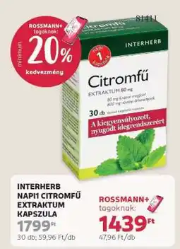 Rossmann INTERHERB NAPI1 CITROMFŰ EXTRAKTUM KAPSZULA ajánlat