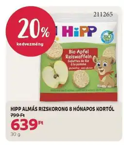 Rossmann HIPP ALMÁS RIZSKORONG 8 HÓNAPOS KORTÓL ajánlat