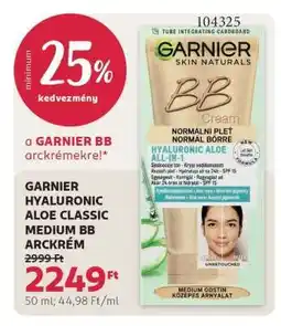 Rossmann GARNIER HYALURONIC ALOE CLASSIC MEDIUM BB ARCKRÉM ajánlat