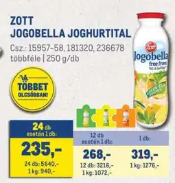 Metro Zott Jogobella joghurtital ajánlat