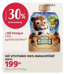 Rossmann SIÓ VITATIGRIS 100% BARACKPÜRÉ ajánlat