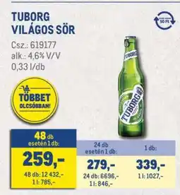 Metro TUBORG Világos sör ajánlat