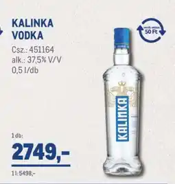 Metro Kalinka vodka ajánlat