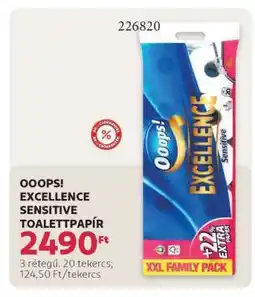 Rossmann OOOPS! Excellence sensitive toalettpapír ajánlat