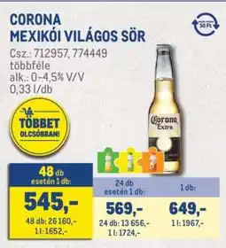 Metro CORONA MEXIKÓI VILÁGOS SÖR ajánlat