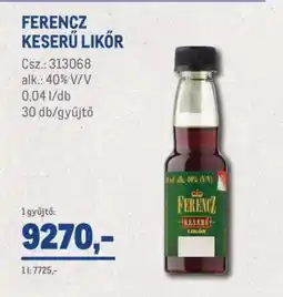 Metro Ferencz keserű likőr ajánlat