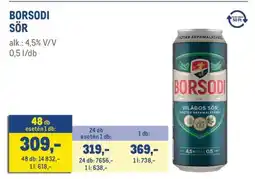 Metro Borsodi sör ajánlat