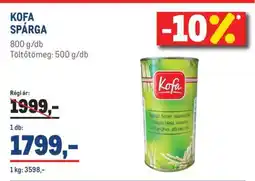 Metro KOFA SPÁRGA ajánlat