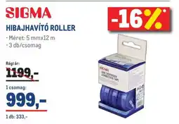 Metro SIGMA HIBAJAVÍTÓ ROLLER ajánlat