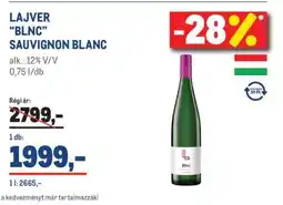 Metro LAJVER “BLNC” SAUVIGNON BLANC ajánlat