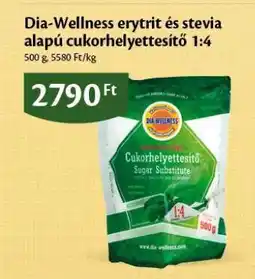 EcoFamily Dia-Wellness erytrit és stevia alapú cukorhelyettesítő 1:4 ajánlat
