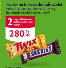 EcoFamily Twix/Snickers csokoládé szelet ajánlat