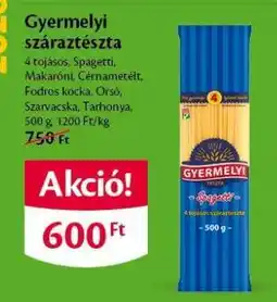 EcoFamily Gyermelyi száraztészta ajánlat