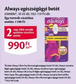 EcoFamily ALWAYS EGÉSZSÉGÜGYI BETÉT ajánlat