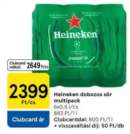 Tesco Heineken dobozos sör multipack ajánlat