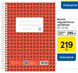 Tesco Novum négyzetrácsos spirálfüzet ajánlat