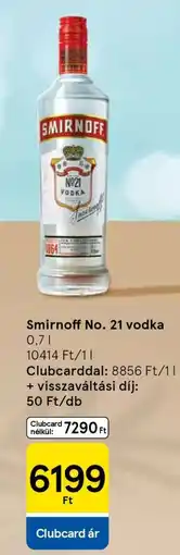 Tesco Smirnoff No. 21 vodka ajánlat