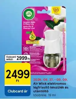 Tesco Air Wick elektromos légfrissítő készülék és utántöltő ajánlat