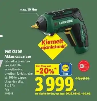 PARKSIDE Akkus csavarozó