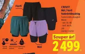CRIVIT Női / férfi futó rövidnadrág