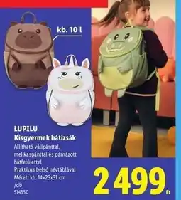 Lidl LUPILU Kisgyermek hátizsák ajánlat
