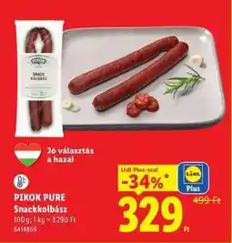 Lidl PIKOK PURE Snackkolbász ajánlat