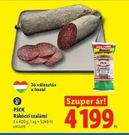 Lidl PICK Rákóczi szalámi ajánlat